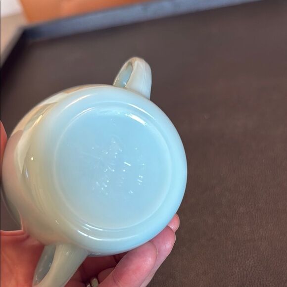 Fire-King Set of Two Turquise Blue Sugar and Creamer Vintage - Picture 3 of 8